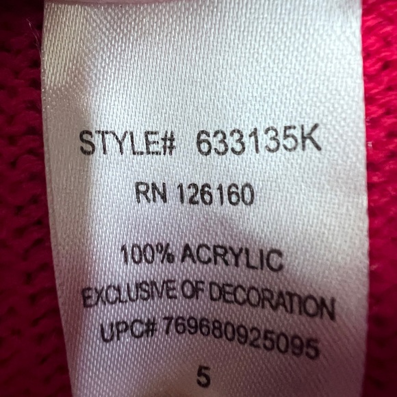 LITTLE LASS : Girls Red Sweater Dress - Picture 8 of 9